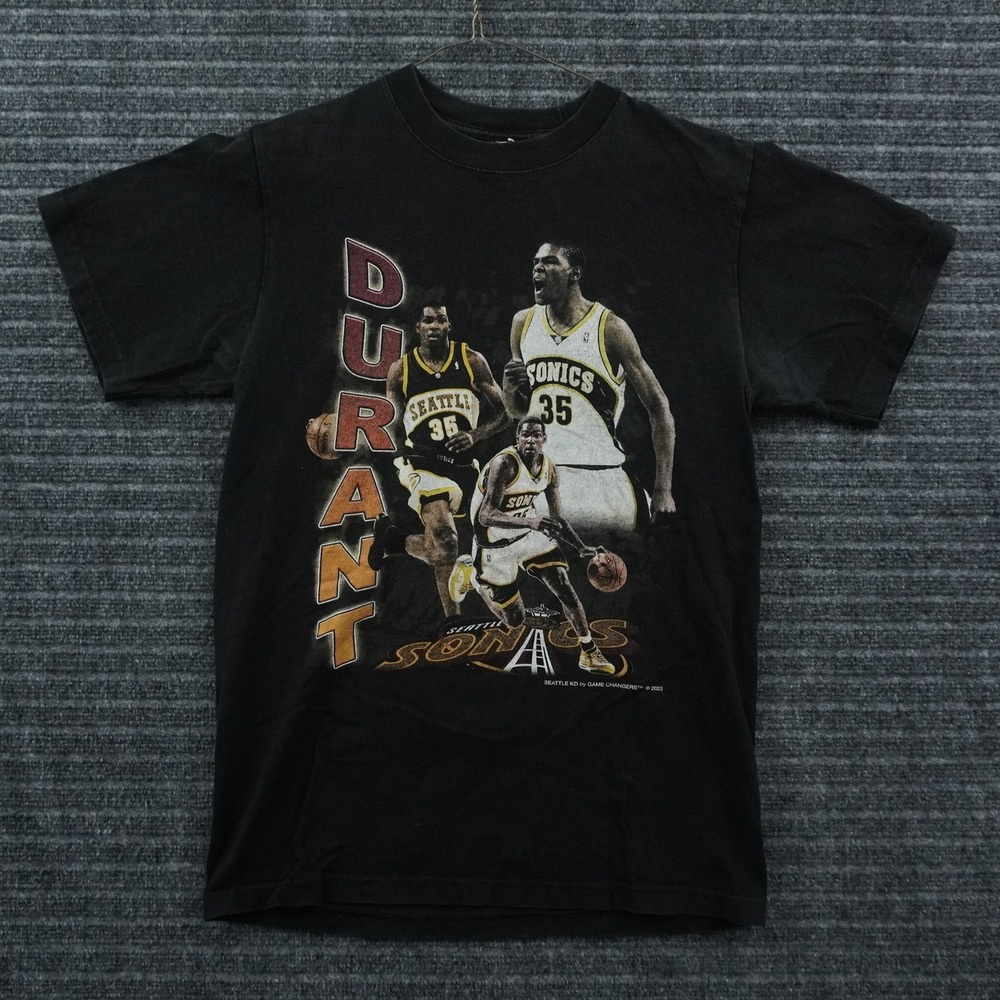 Game Changer Kevin Durant T-Shirt Mens Medium Black Seattle Sonics Graphic Tee